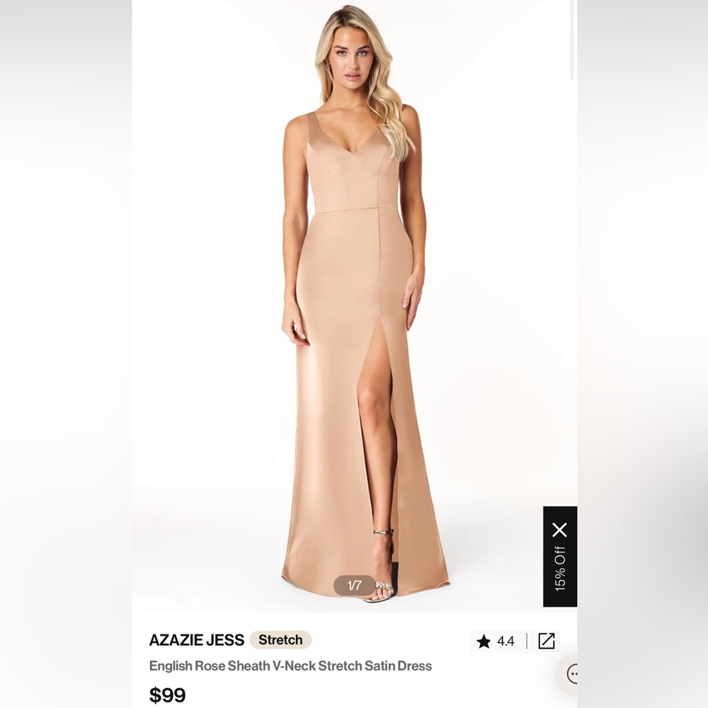 Azazie Jess dress - English Rose, size 0